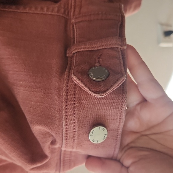 EVRI Denim Jacket With Pockets Mauve Dusty Rose, Size 4x - Picture 9 of 9